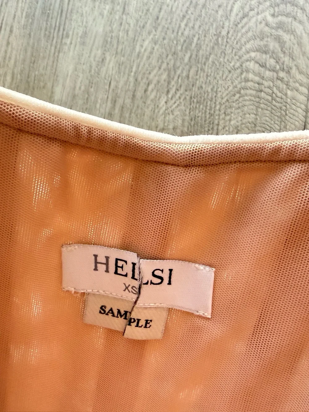 helsi tan cream & pink 3d floral applique sequin strapless maxi gown dress XS - Picture 5 of 5